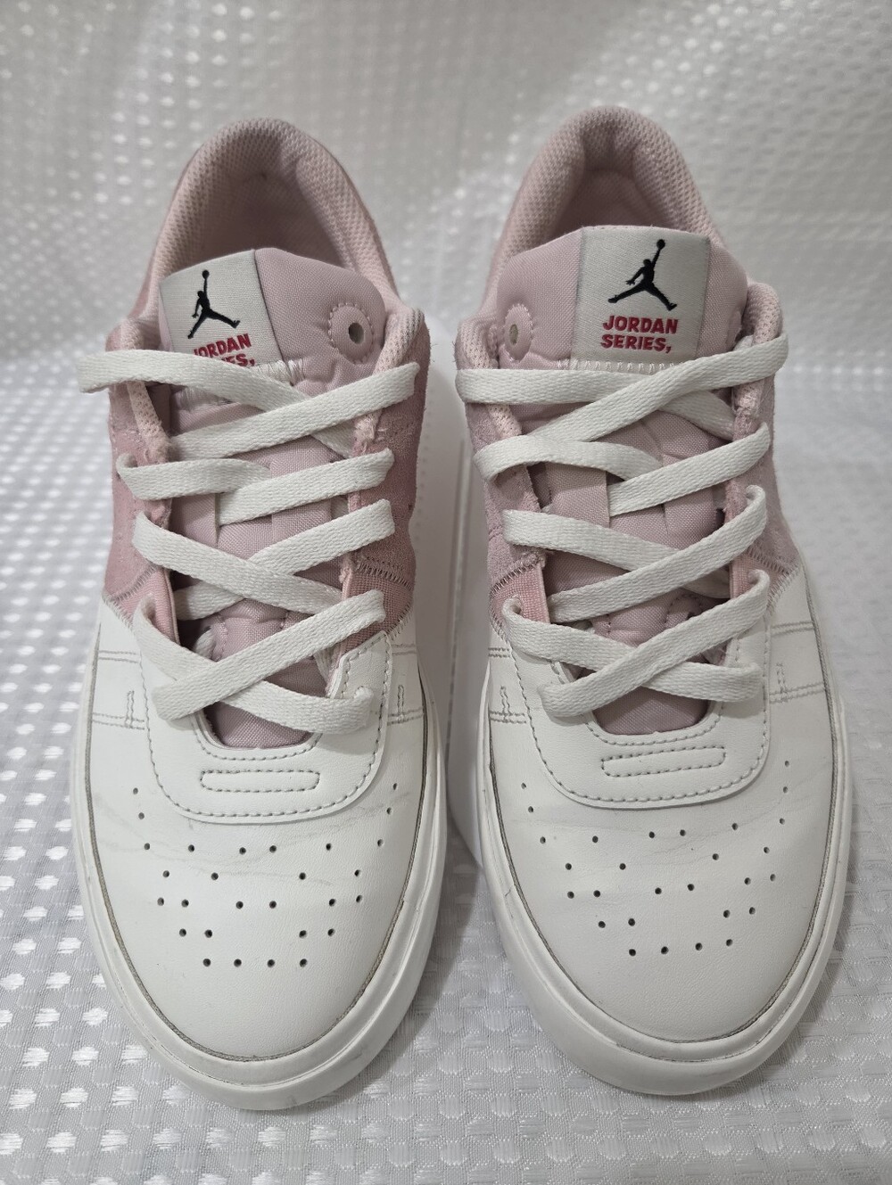 Jordan Series White and Light Pink Low-Top Sneakers Womans Size 8